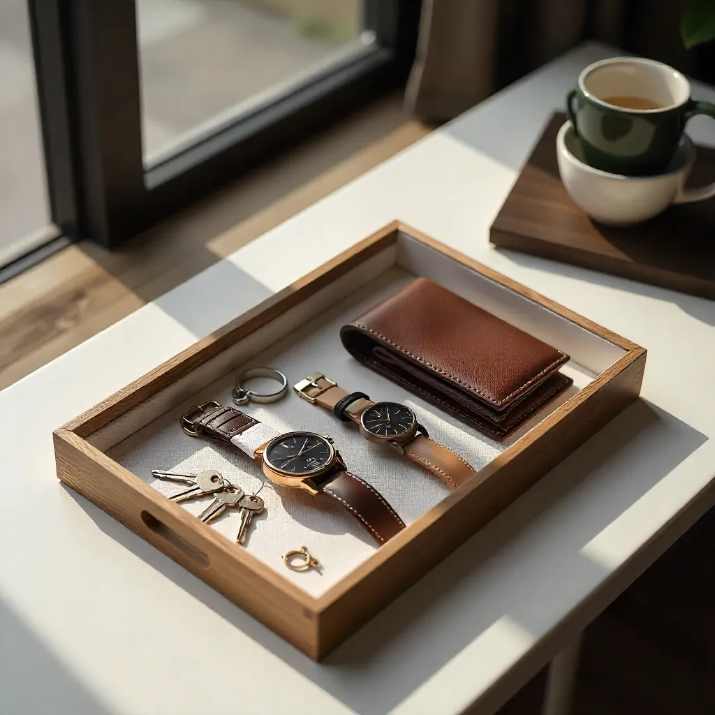 Rounded tray with curved geometry