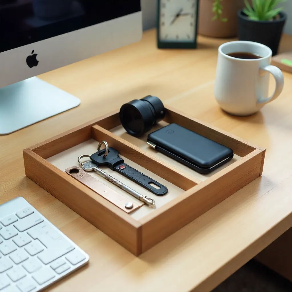 Organized tray creating visual calm