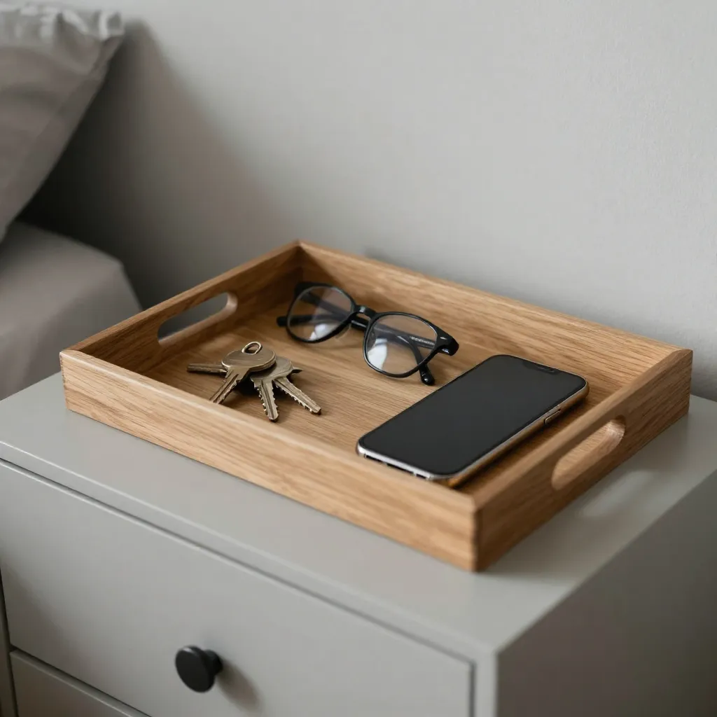 Tray in modern interior setting