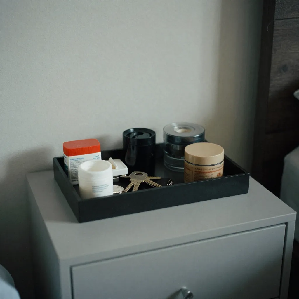 Tray on entryway console